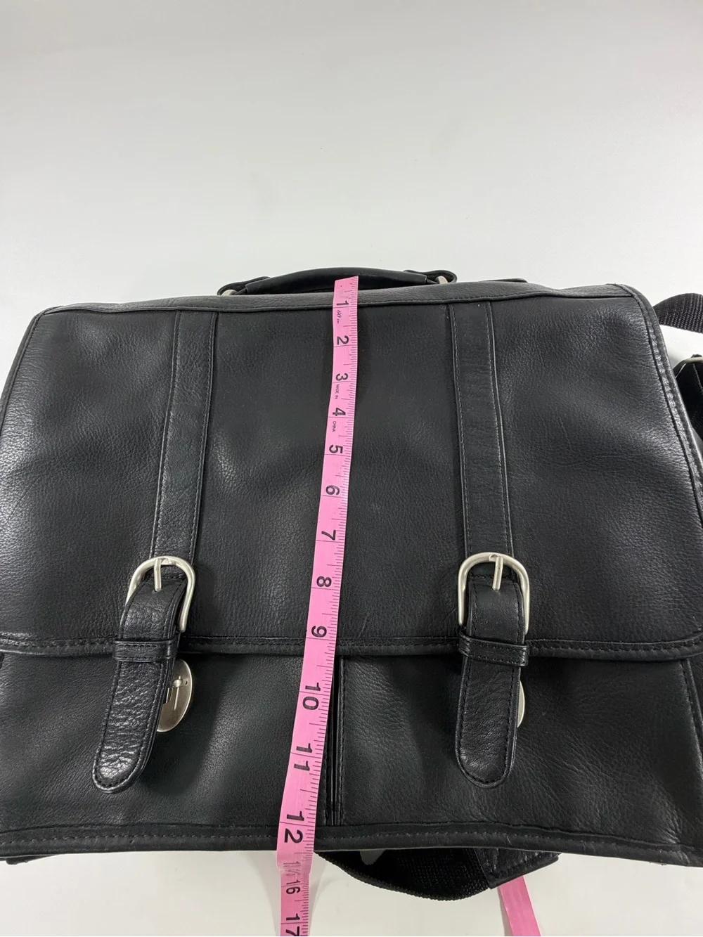 Wilsons Leather Black Laptop Briefcase Messenger Bag Executive Work Office